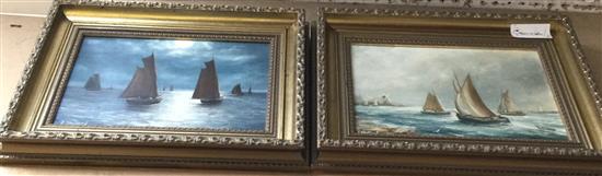 Pair gilt framed sea scapes